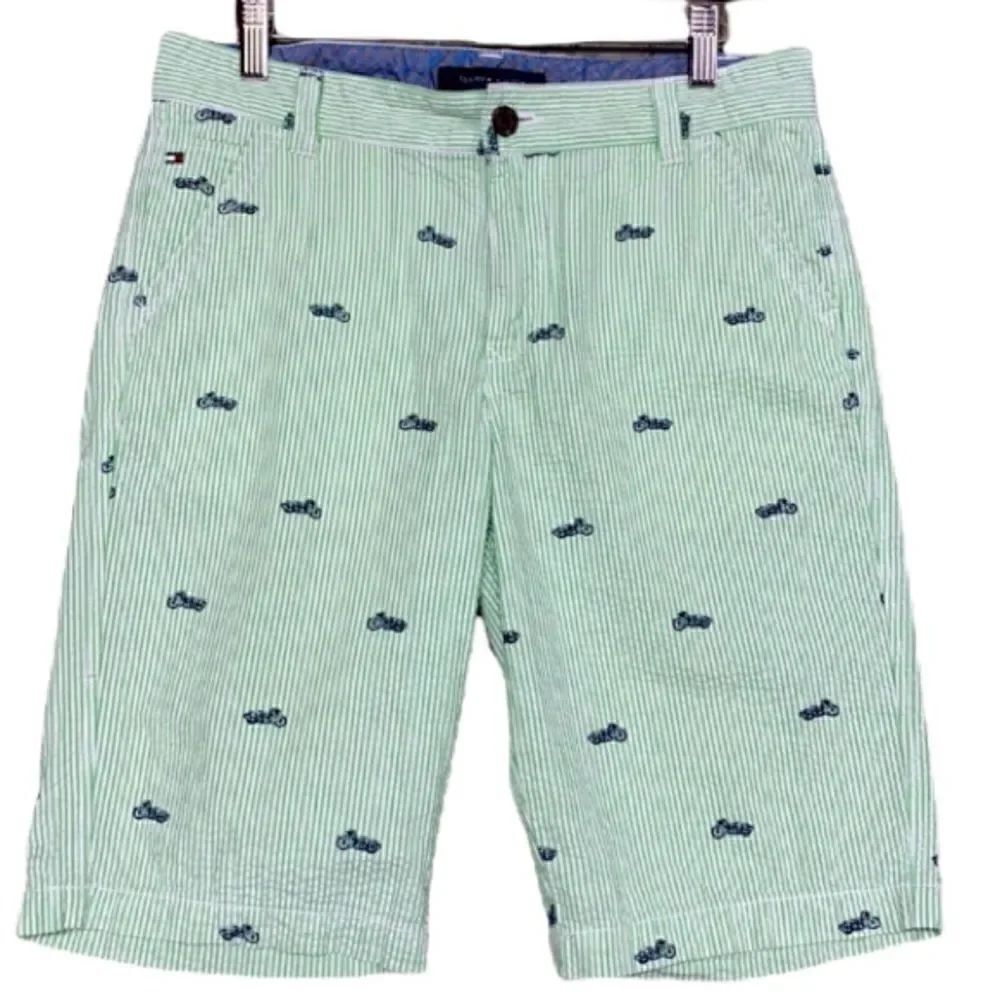Tommy Hilfiger Green Stripe Searsucker Shorts